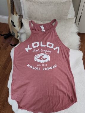 Women’s Dusty Rose Tank Top - Kauai Hawaii Graphic Koala Surf Company Hawaii